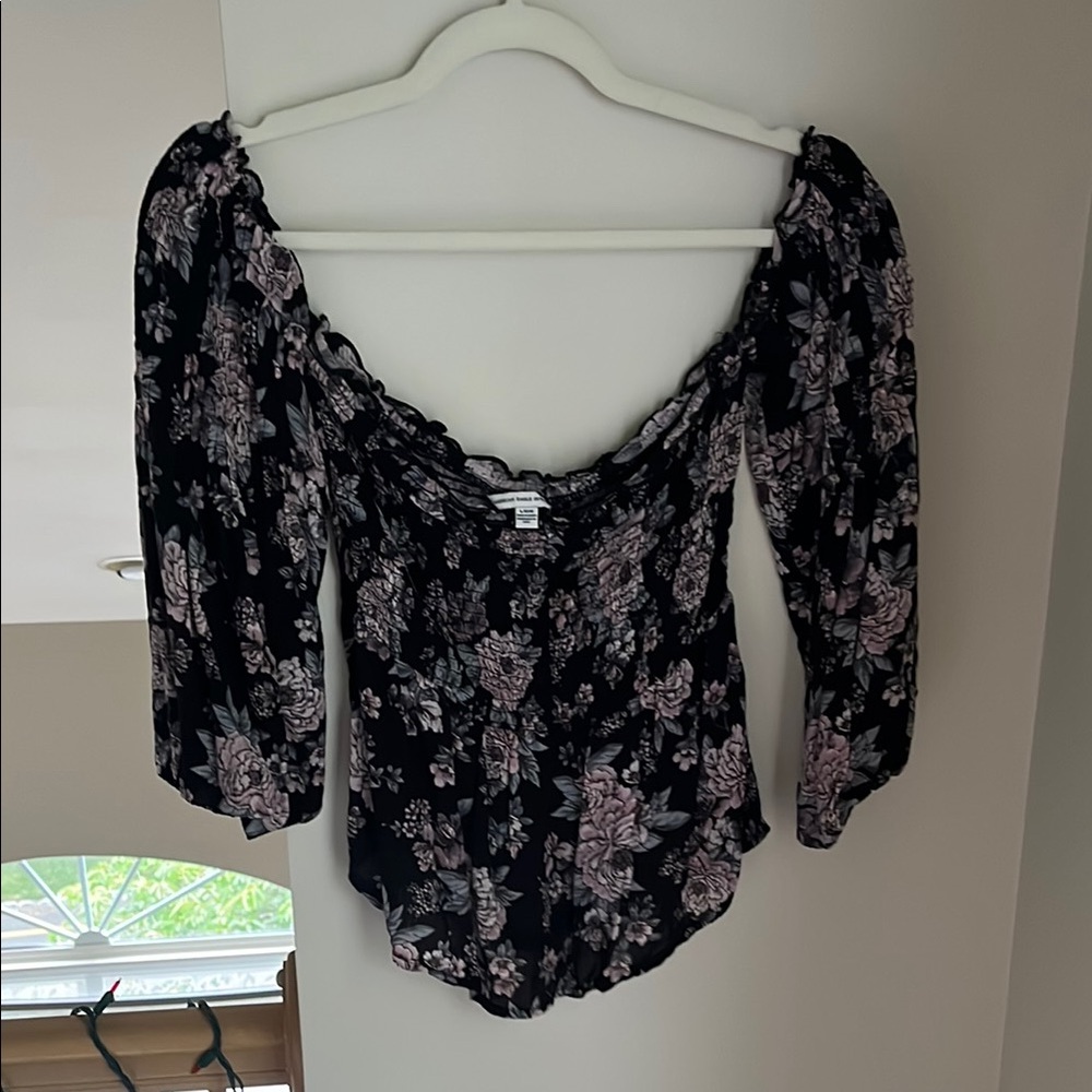 AEO Floral Flowy Top
